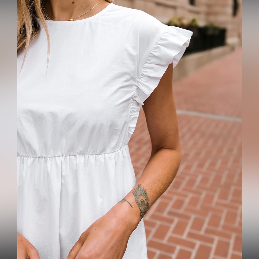 100% cotton white midi dress - Picture 5 of 5